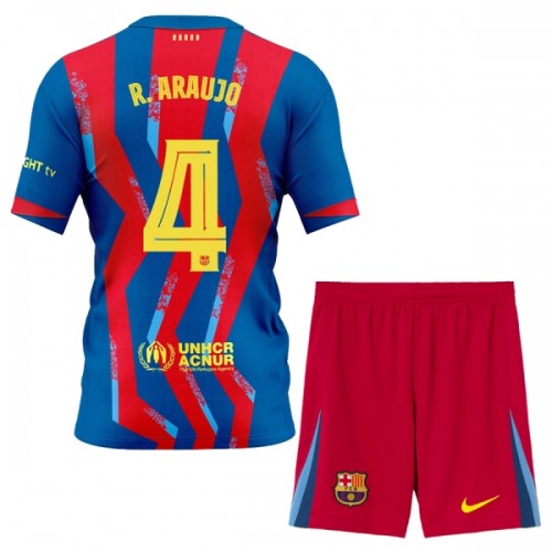 Dječji - Dresovi Komplet FC Barcelona R. Araujo 4 Četvrta 2025-26 Dječji - Dresovi Komplet FC Barcelona R. Araujo 4 Četvrta 2025-26