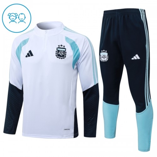 Dječji - Argentina Sweatshirt Za Trening 2026-27 Četvrt-Zip Bijela Dječji - Argentina Sweatshirt Za Trening 2026-27 Četvrt-Zip Bijela