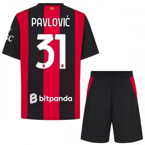 Dječji - Dresovi Komplet AC Milan Pavlovic 31 Domaći 2026-27 Dječji - Dresovi Komplet AC Milan Pavlovic 31 Domaći 2026-27
