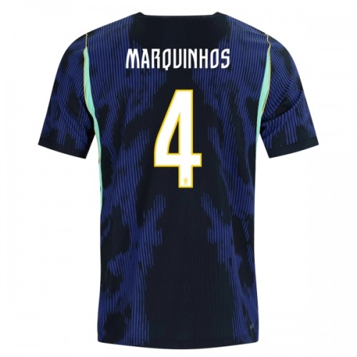 Nogometni Dresovi Brazil Marquinhos 4 Gostujući Svjetsko Prvenstvo 2026 Nogometni Dresovi Brazil Marquinhos 4 Gostujući Svjetsko Prvenstvo 2026