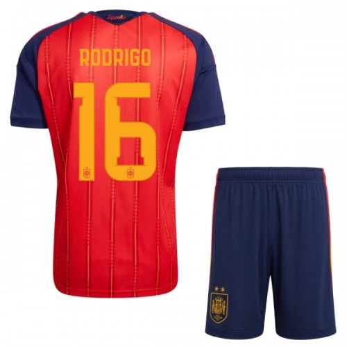 Dječji - Dresovi Komplet Španjolska 2 Stars Rodrigo 16 Domaći Svjetsko Prvenstvo 2026 Dječji - Dresovi Komplet Španjolska 2 Stars Rodrigo 16 Domaći Svjetsko Prvenstvo 2026