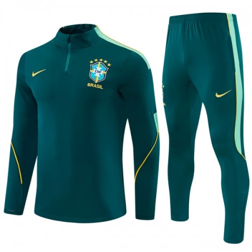 Brazil Sweatshirt Za Trening 2026-27 Četvrt-Zip Zelena Brazil Sweatshirt Za Trening 2026-27 Četvrt-Zip Zelena