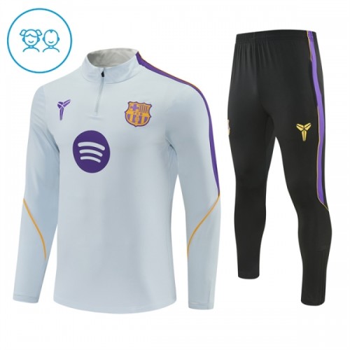Dječji - Barcelona Sweatshirt Za Trening 2026-27 Četvrt-Zip Bijela Dječji - Barcelona Sweatshirt Za Trening 2026-27 Četvrt-Zip Bijela