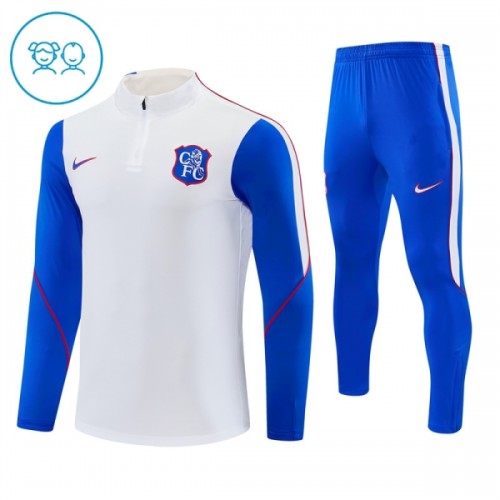 Dječji - Chelsea Sweatshirt Za Trening 2026-27 Četvrt-Zip Bijela Dječji - Chelsea Sweatshirt Za Trening 2026-27 Četvrt-Zip Bijela