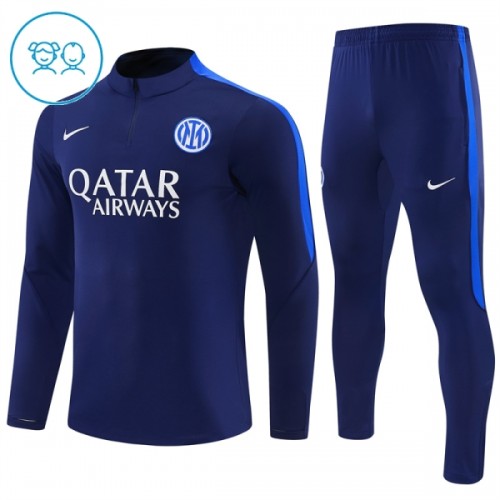 Dječji - Inter Milan Sweatshirt Za Trening 2026-27 Četvrt-Zip Plava Dječji - Inter Milan Sweatshirt Za Trening 2026-27 Četvrt-Zip Plava