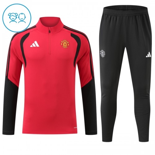 Dječji - Manchester United Sweatshirt Za Trening 2026-27 Četvrt-Zip Crvena Dječji - Manchester United Sweatshirt Za Trening 2026-27 Četvrt-Zip Crvena