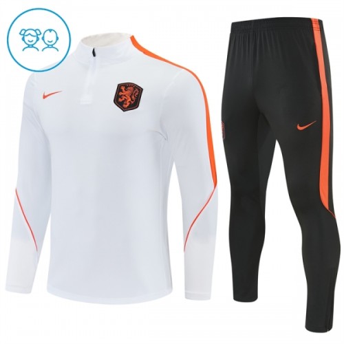 Dječji - Nizozemska Sweatshirt Za Trening 2026-27 Četvrt-Zip Bijela Dječji - Nizozemska Sweatshirt Za Trening 2026-27 Četvrt-Zip Bijela