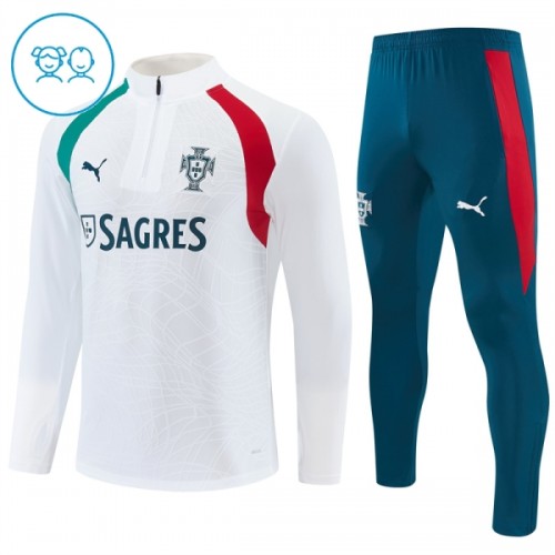 Dječji - Portugal Sweatshirt Za Trening 2026-27 Četvrt-Zip Bijela Dječji - Portugal Sweatshirt Za Trening 2026-27 Četvrt-Zip Bijela