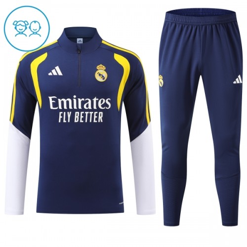Dječji - Real Madrid Sweatshirt Za Trening 2026-27 Četvrt-Zip Plava Dječji - Real Madrid Sweatshirt Za Trening 2026-27 Četvrt-Zip Plava