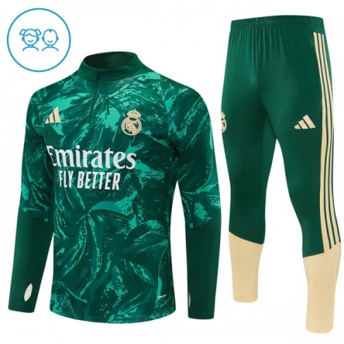 Dječji - Real Madrid Sweatshirt Za Trening 2026-27 Četvrt-Zip Zelena Dječji - Real Madrid Sweatshirt Za Trening 2026-27 Četvrt-Zip Zelena