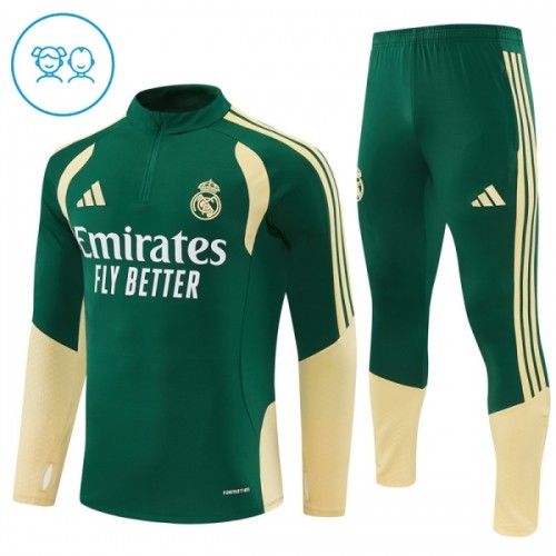 Dječji - Real Madrid Sweatshirt Za Trening 2026-27 Četvrt-Zip Zelena Dječji - Real Madrid Sweatshirt Za Trening 2026-27 Četvrt-Zip Zelena