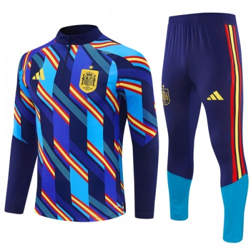 Španjolska Sweatshirt Za Trening 2026-27 Četvrt-Zip Plava Španjolska Sweatshirt Za Trening 2026-27 Četvrt-Zip Plava